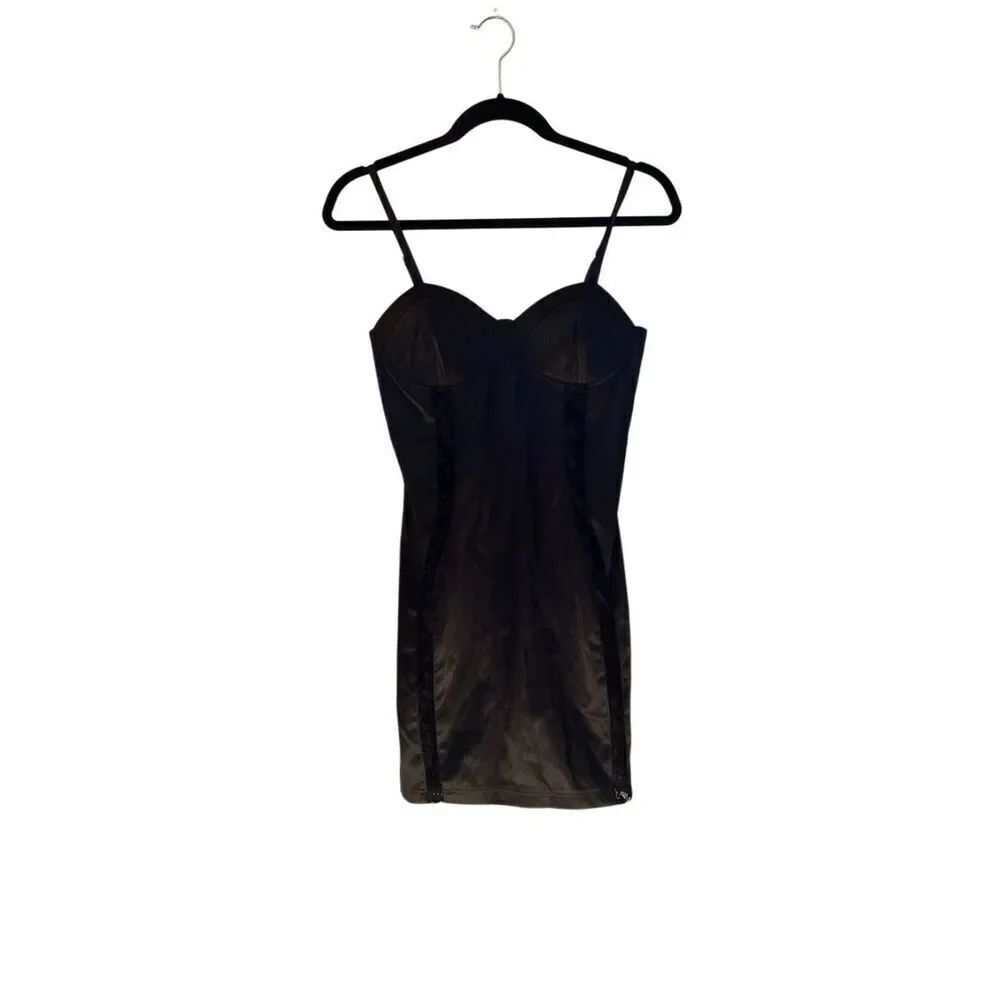 G by guess women’s black satin body con dress size XS